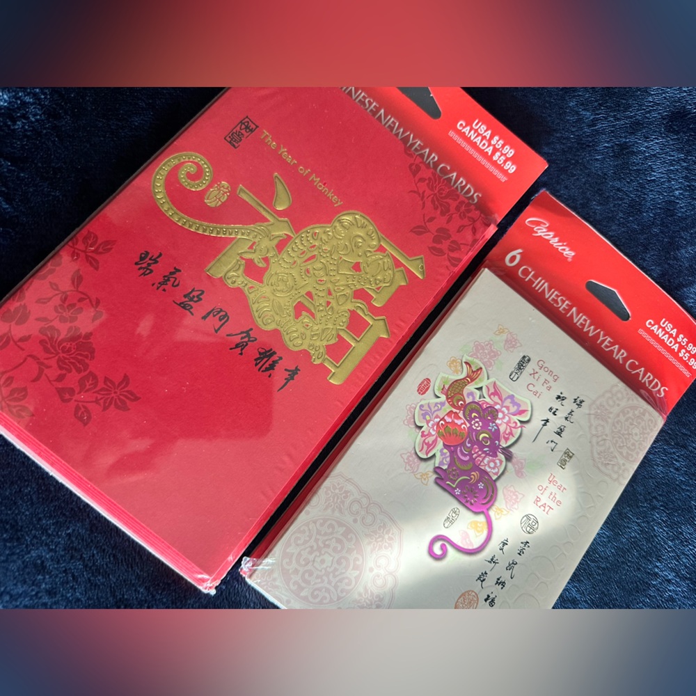 Chinese New Year Red Envelopes and Greeting Cards - Red & Gold